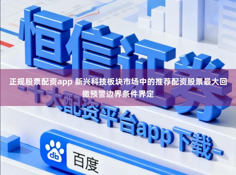 正规股票配资app 新兴科技板块市场中的推荐配资股票最大回撤预警边界条件界定